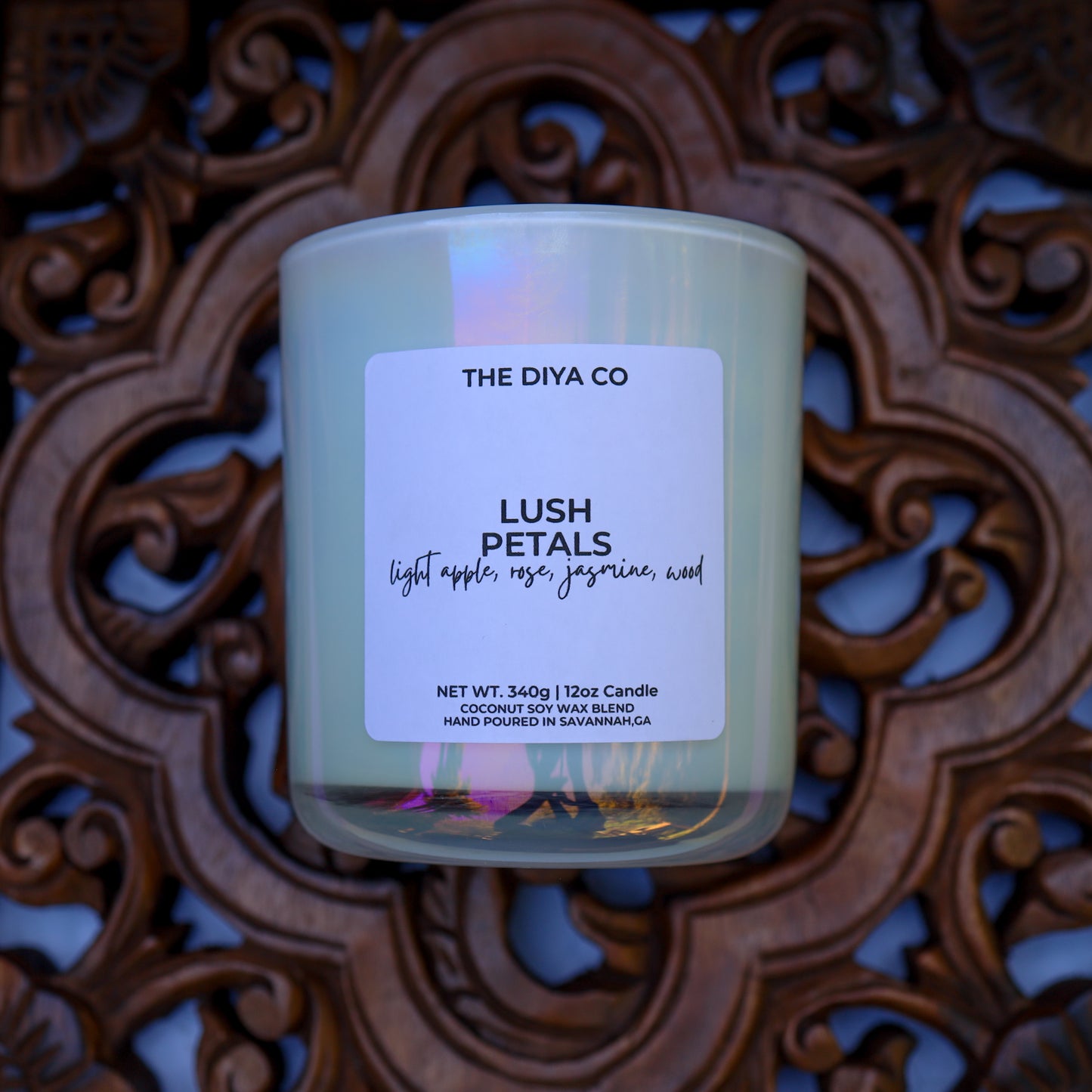 12 oz Lush Petals | Iridescent Jar Coconut Soy Candle