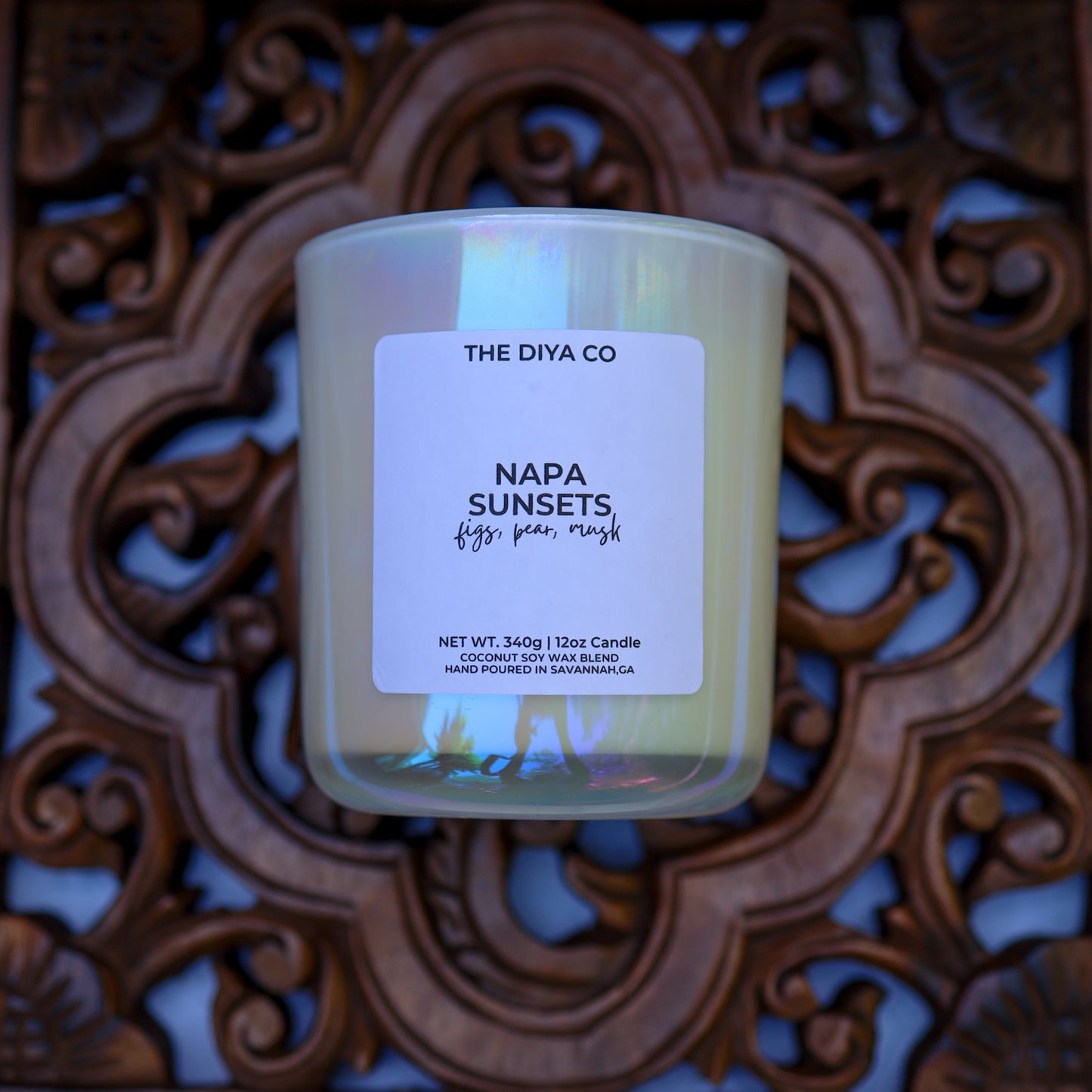 12 oz Napa Sunsets | Iridescent Jar Coconut Soy Candle