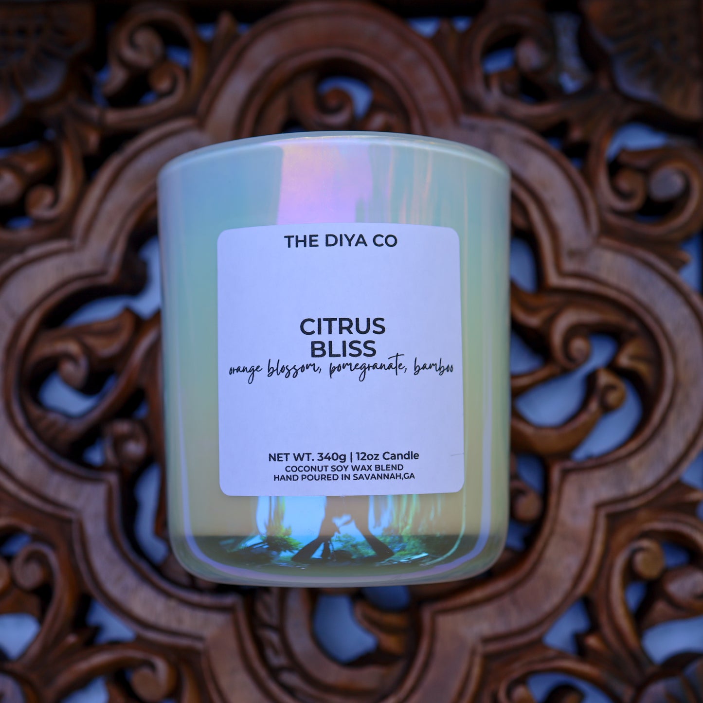 12 oz Citrus Bliss | Iridescent Jar Coconut Soy Candle