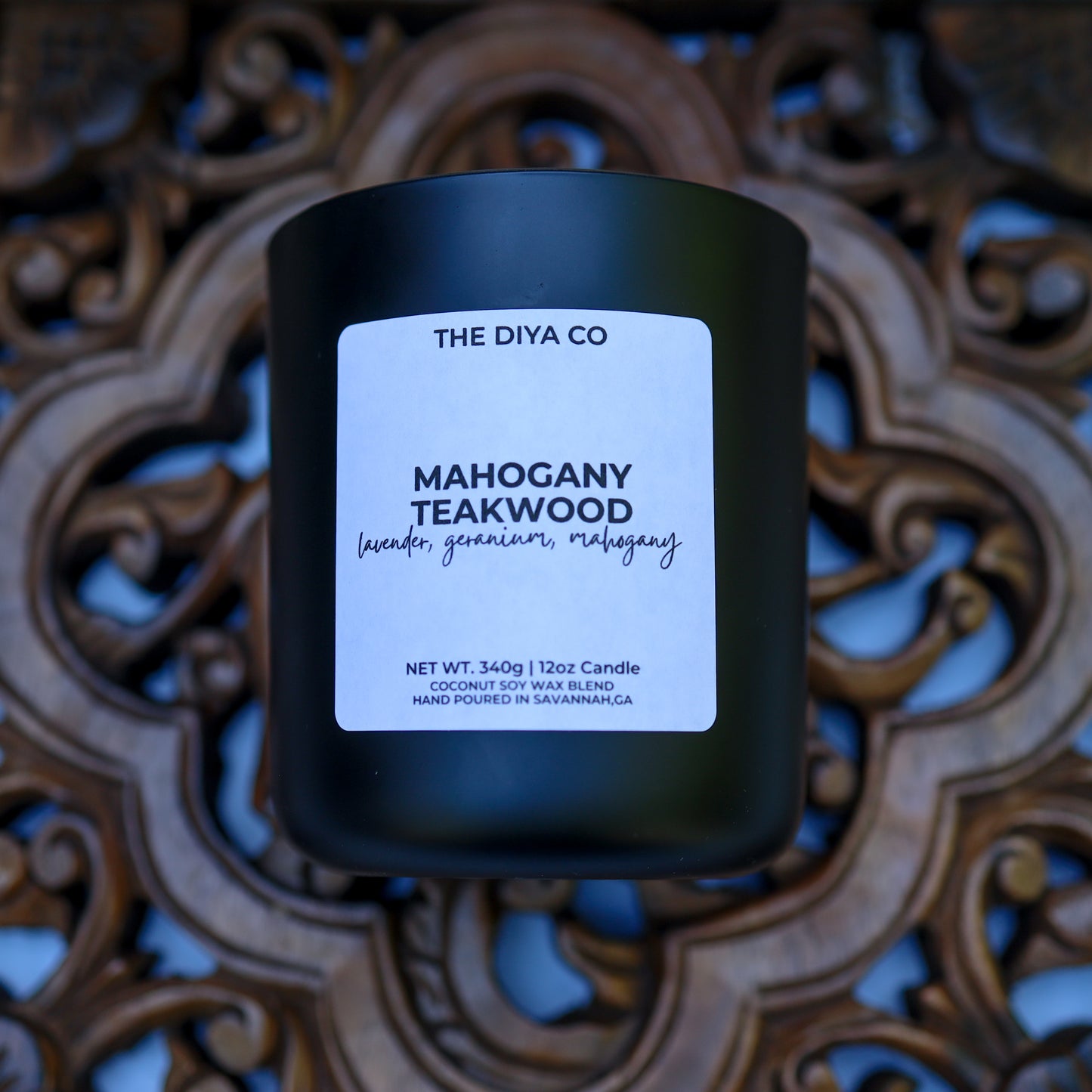 12 oz Mahogany Teakwood | Coconut Soy Candle