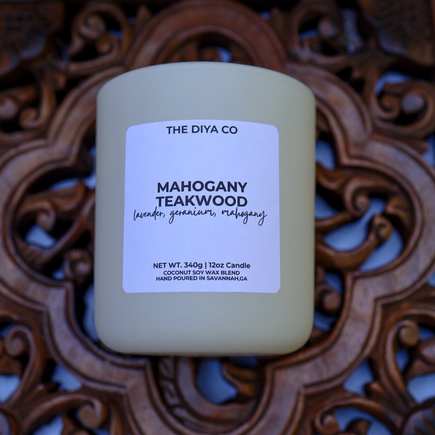 12 oz Mahogany Teakwood | Coconut Soy Candle