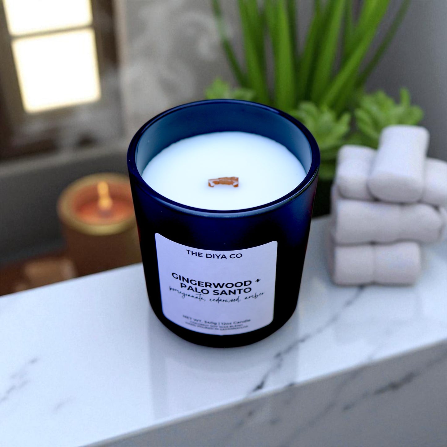12 oz Gingerwood Palo Santo | Coconut Soy Candle