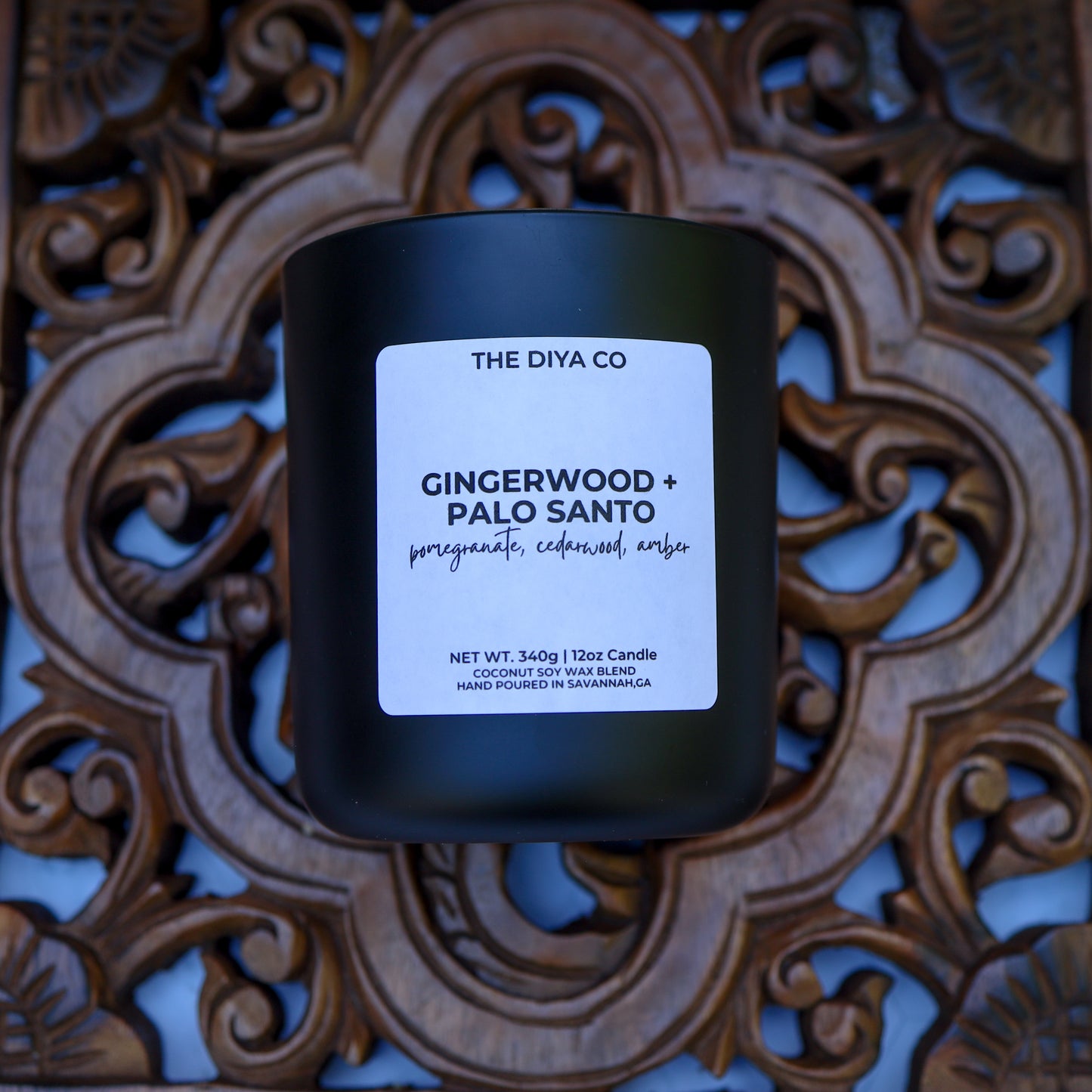 12 oz Gingerwood Palo Santo | Coconut Soy Candle