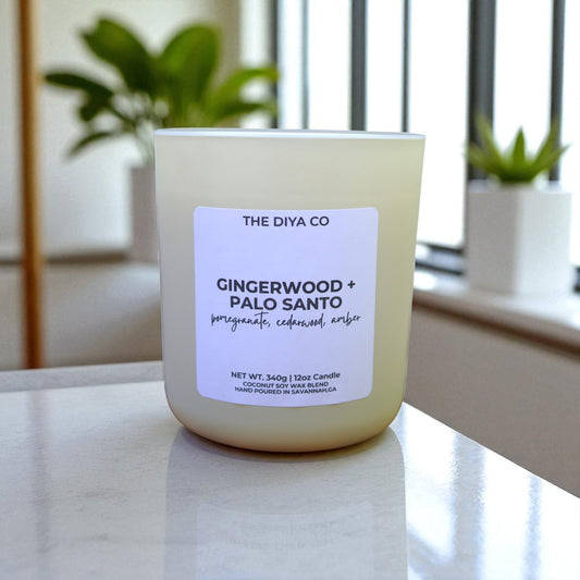 12 oz Gingerwood Palo Santo | Coconut Soy Candle