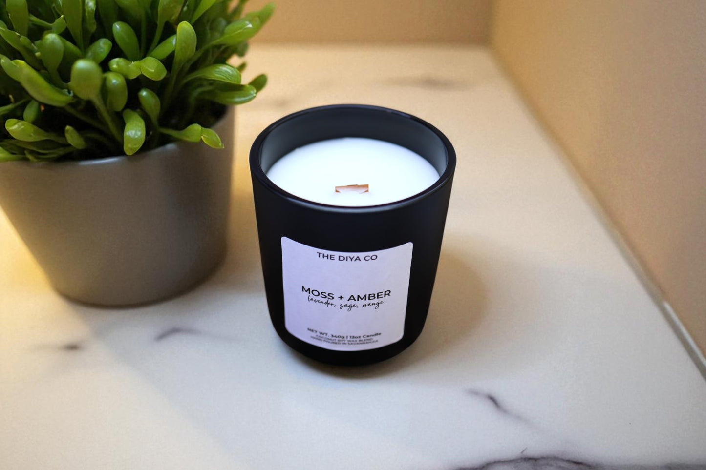 12 oz Moss & Amber | Coconut Soy Candle