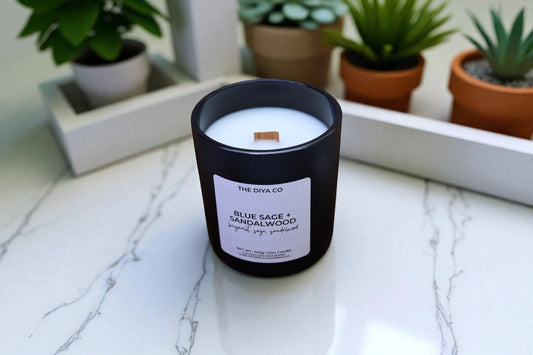 12 oz Blue Sage and Sandalwood | Coconut Soy Candle