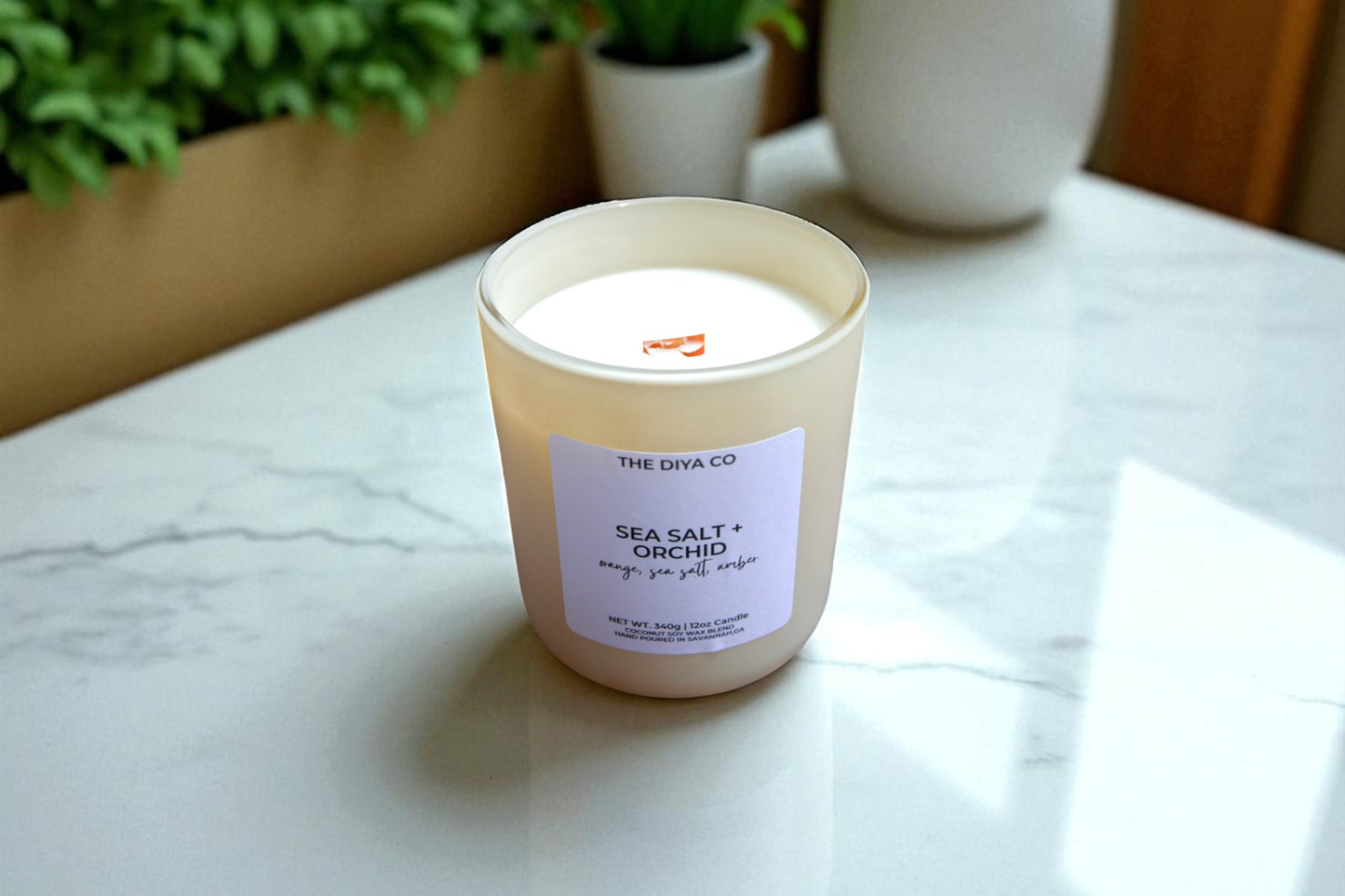 12 oz Sea Salt + Orchid | Coconut Soy Candle