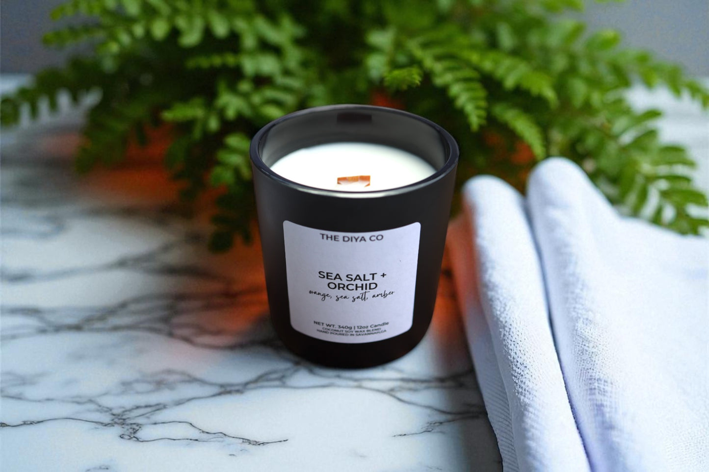 12 oz Sea Salt + Orchid | Coconut Soy Candle