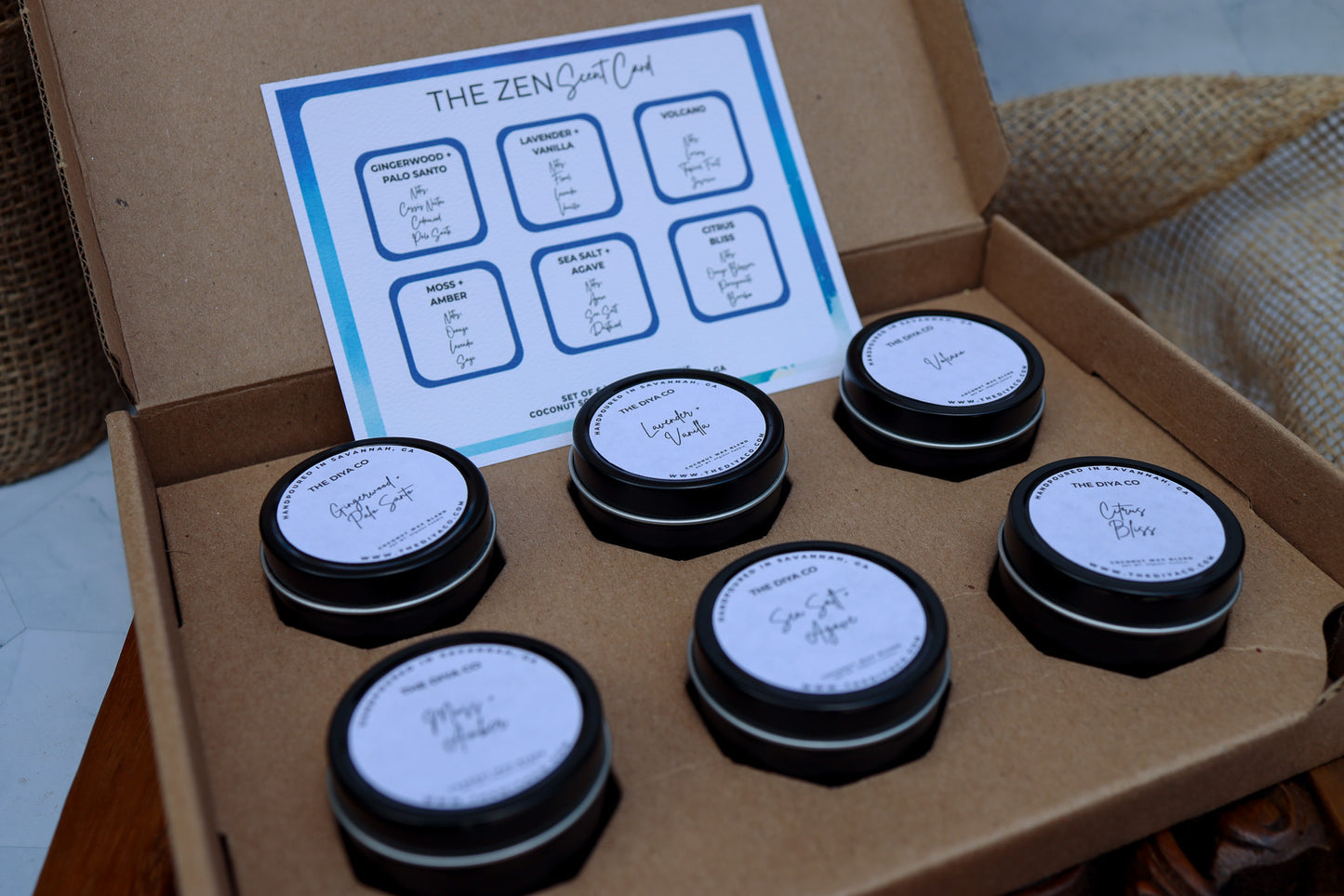 6 - 2 oz Tin Candles - The Zen Collection