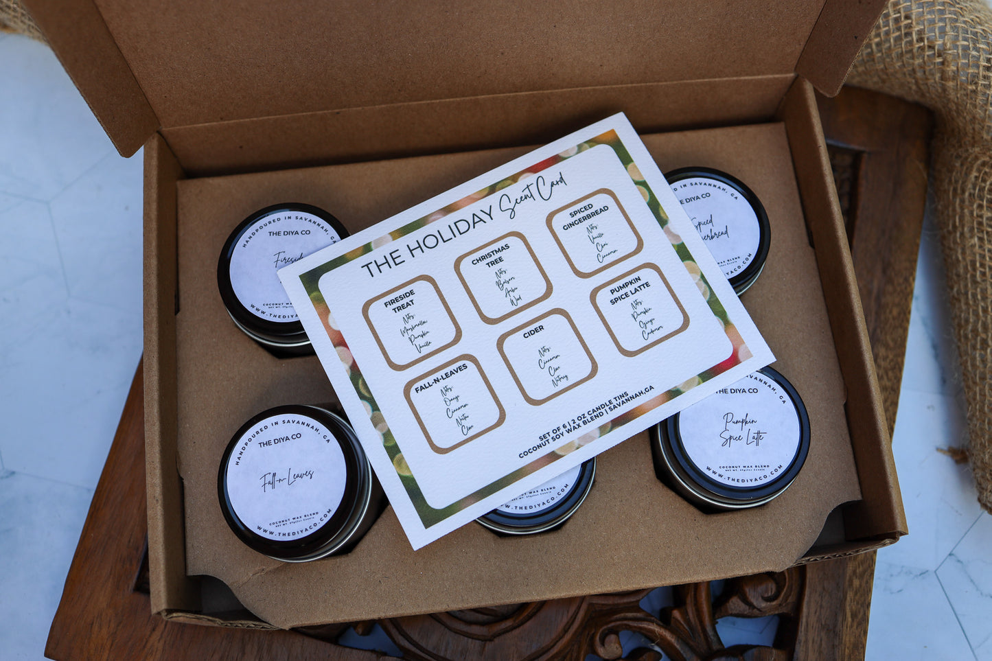 6 - 2 oz Tin Candles - The Holiday Collection