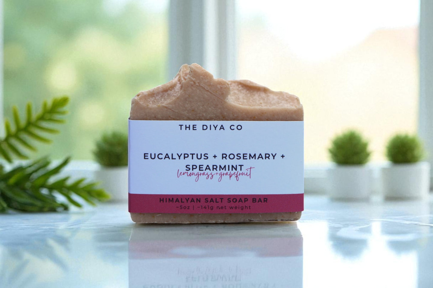 Eucalyptus, Rosemary, Spearmint, Lemongrass and Grapefruit Himalayan Salt Palm-Oil Free Soap Bar