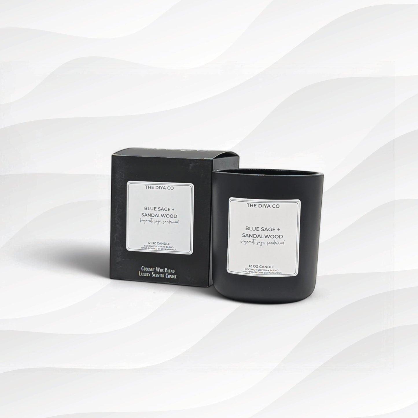 12 oz Blue Sage and Sandalwood | Coconut Soy Candle