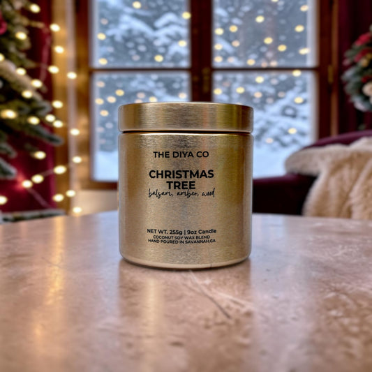 9 oz Glam Tin Christmas Tree | Coconut Soy Candle
