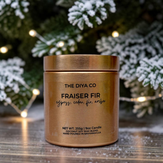 9 oz Glam Tin Fraiser Fir | Coconut Soy Candle