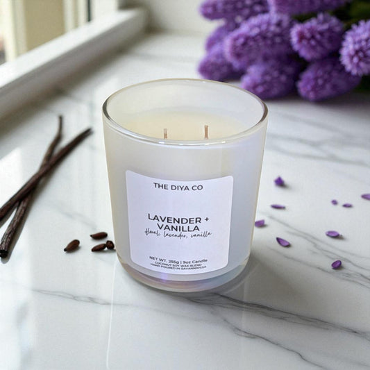 12 oz Lavender and Vanilla | Iridescent Jar Coconut Soy Candle