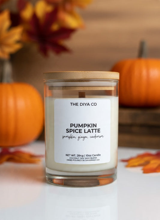 10oz Pumpkin Spice Latte Candle | Coconut Soy | Rock Glass
