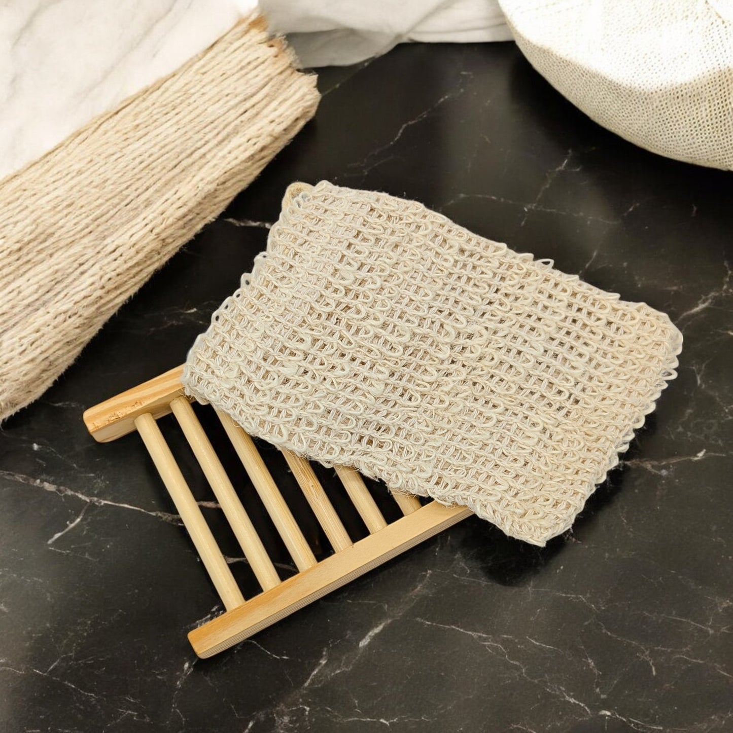 Soap Bamboo Tray and Sisal Bag