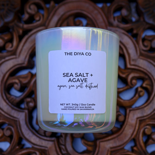 12 oz Sea Salt and Agave Iridescent | Coconut Soy Candle