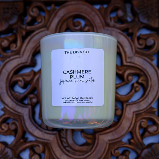 12 oz Cashmere & Plum | Coconut Soy Iridescent Candle