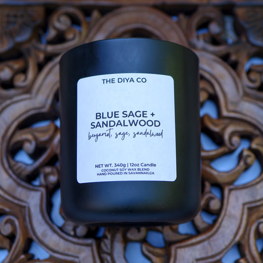 12 oz Blue Sage and Sandalwood Aura Candle