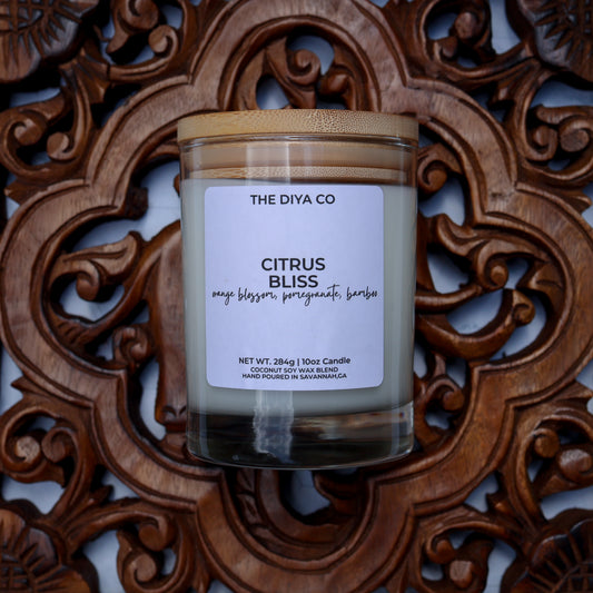 10 oz Citrus Bliss Rock Glass Candle