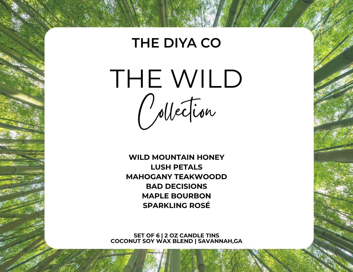 6 - 2 oz Tin Candles - The Wild Collection