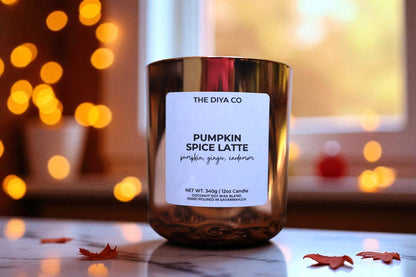12oz Pumpkin Spice Latte Wood Wick Candle | Coconut Soy | Aura Vessel (Copper)