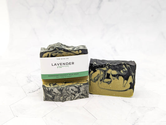 Lavender and Peppermint Natural, Palm-Oil Free, Handmade Soap Bar