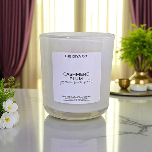 12 oz Cashmere and Plum |   Iridescent Jar Coconut Soy Candle