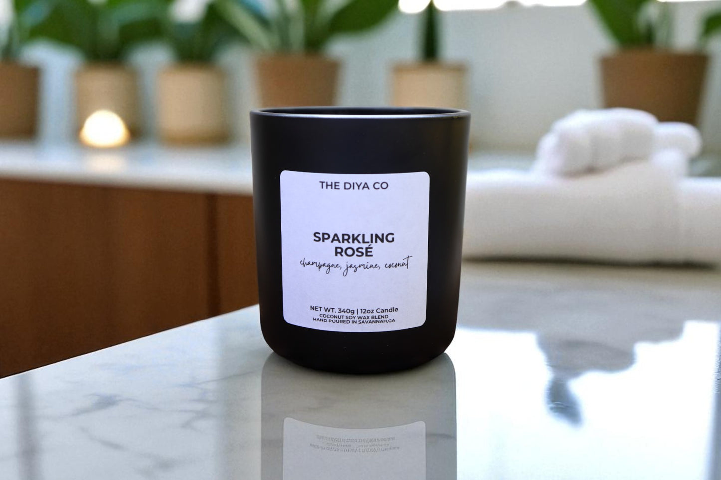 12 oz Sparkling Rosé | Coconut Soy Candle