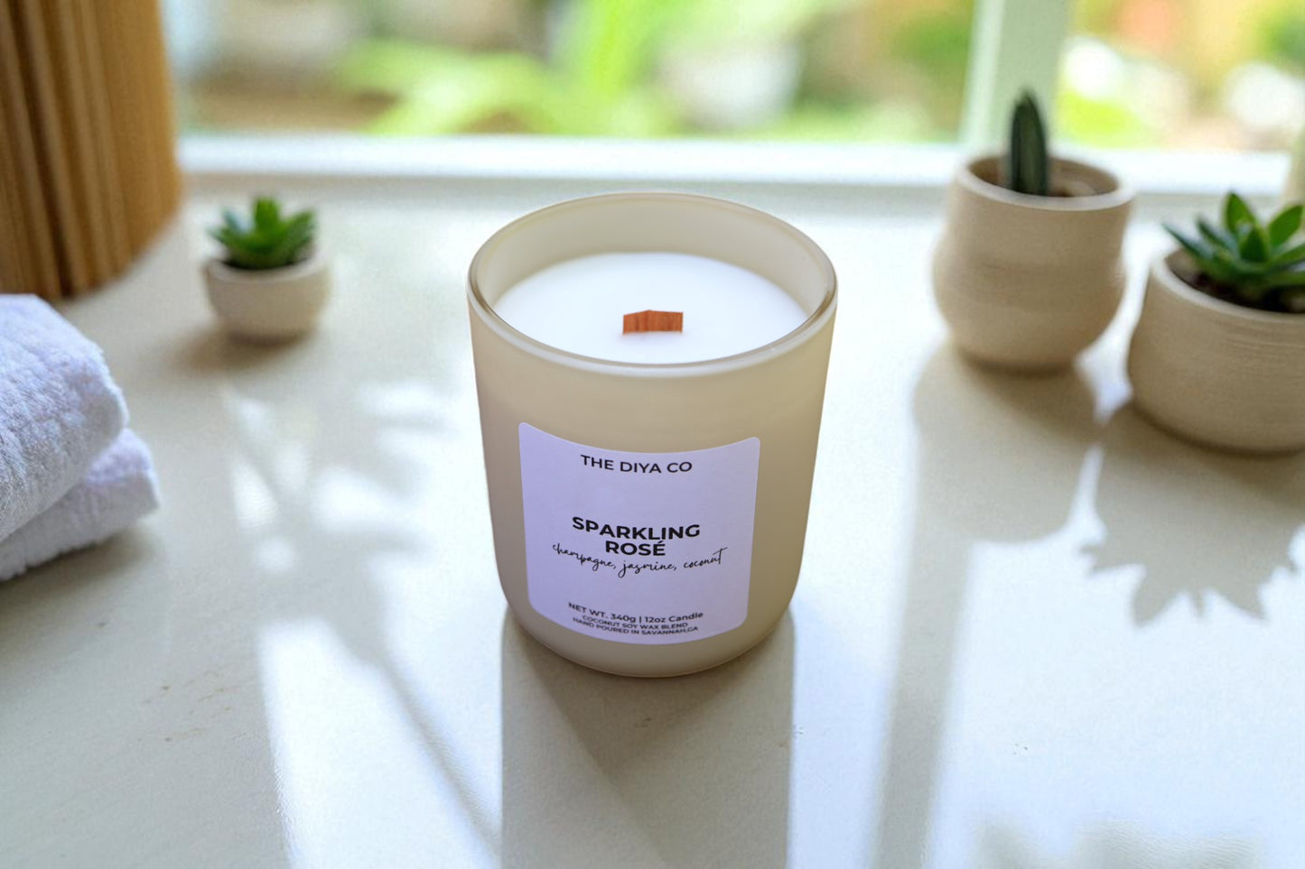 12 oz Sparkling Rosé | Coconut Soy Candle