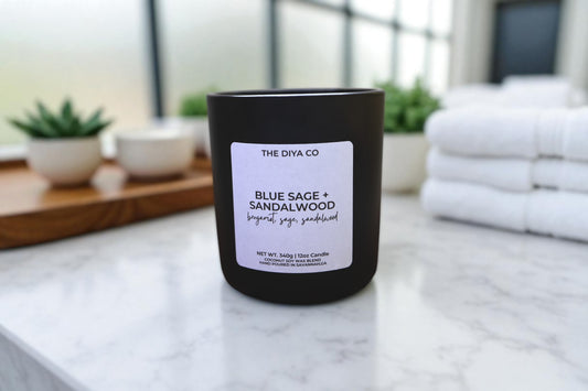 12 oz Blue Sage and Sandalwood | Coconut Soy Candle