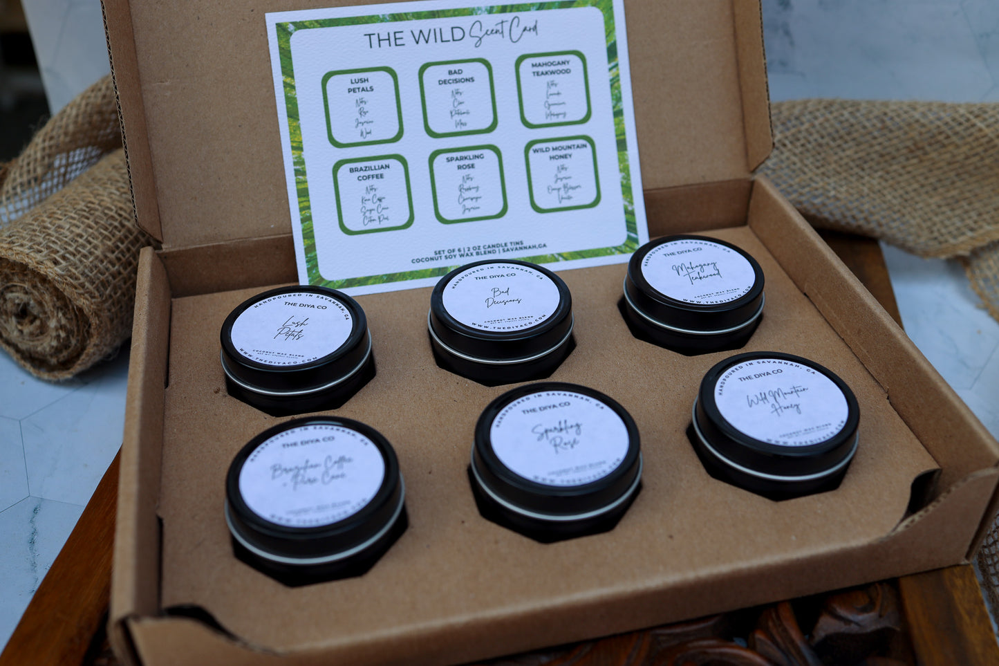 6 - 2 oz Tin Candles - The Wild Collection