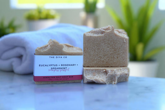 Eucalyptus, Rosemary, Spearmint, Lemongrass and Grapefruit Himalayan Salt Palm-Oil Free Soap Bar