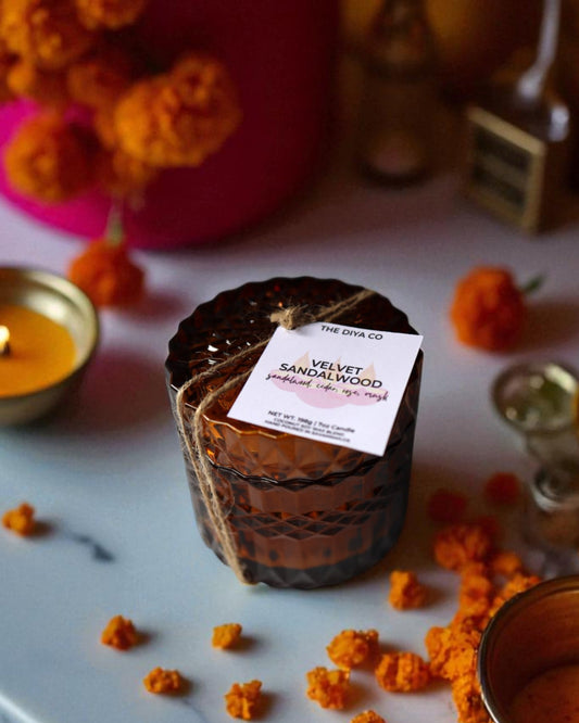 7 oz Velvet Sandalwood | Coconut Soy Diwali Candle