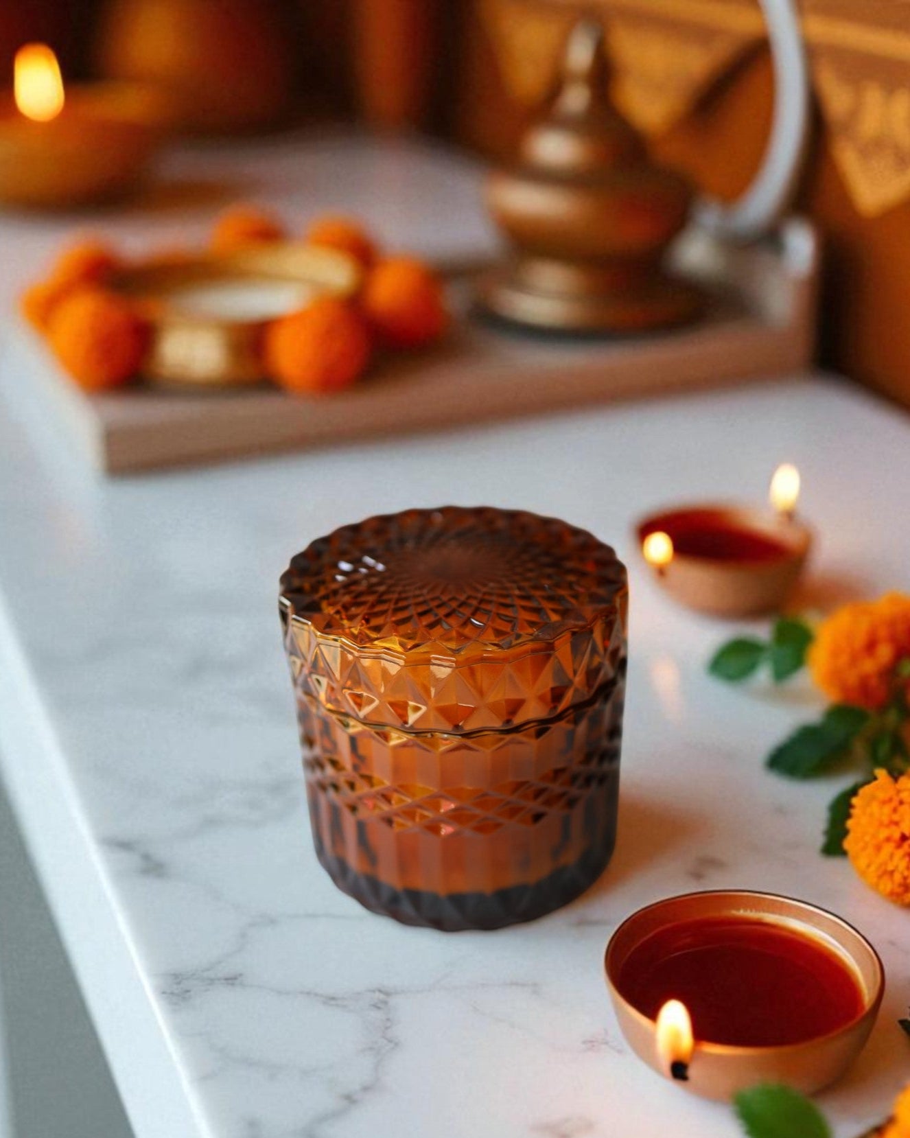 7 oz Velvet Sandalwood | Coconut Soy Diwali Candle
