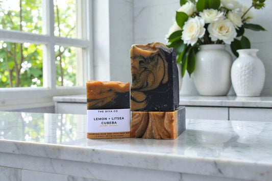 Lemon, Litsea Cubeba, Lavender( Turmeric & Activated Charcoal) Mini Soap Bar (2–2.5 oz)