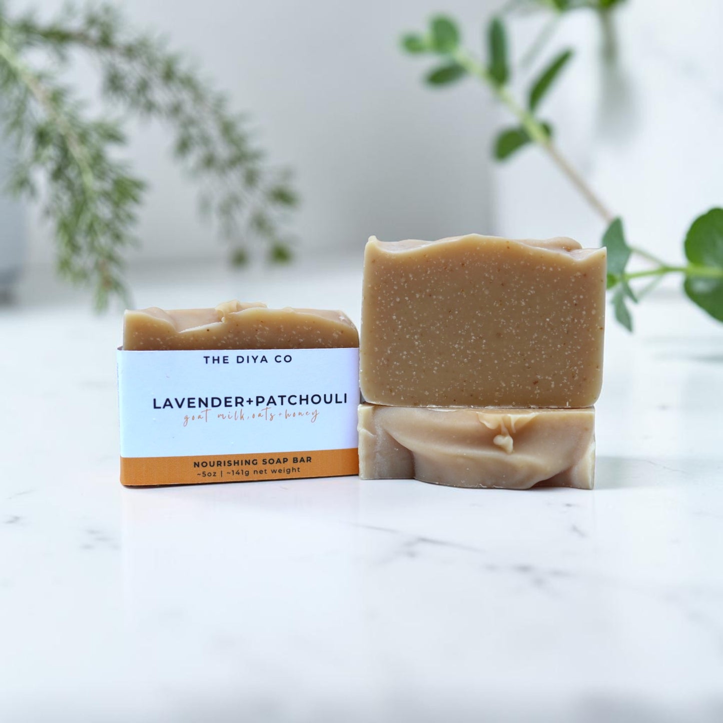 Lavender Patchouli Goat Milk Soap Bar | Oat + Honey, Palm-Oil Free, Handcrafted(5 oz)