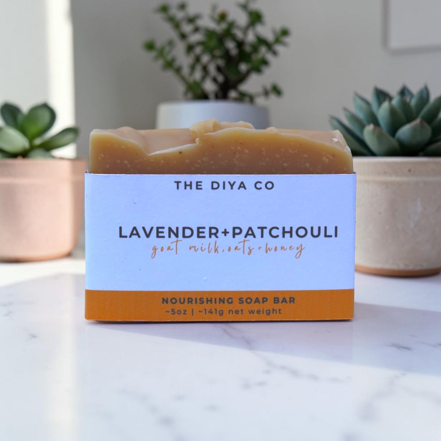 Lavender Patchouli Goat Milk Soap Bar | Oat + Honey, Palm-Oil Free, Handcrafted(5 oz)