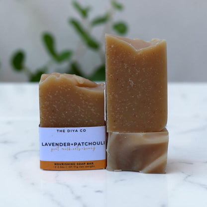 Lavender Patchouli Goat Milk Mini Soap Bar | Oat + Honey, Palm-Oil Free, Handcrafted(~2.5oz)