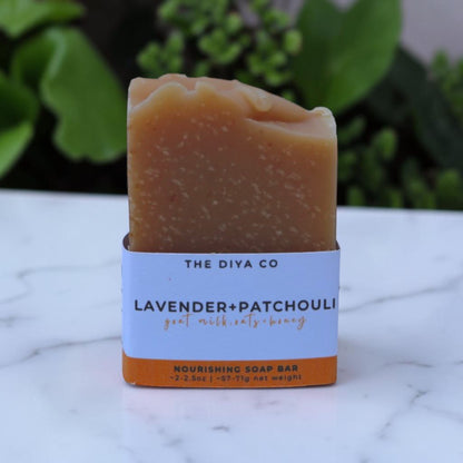 Lavender Patchouli Goat Milk Mini Soap Bar | Oat + Honey, Palm-Oil Free, Handcrafted(~2.5oz)
