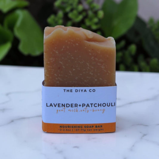 Lavender Patchouli Goat Milk Mini Soap Bar | Oat + Honey, Palm-Oil Free, Handcrafted(~2.5oz)