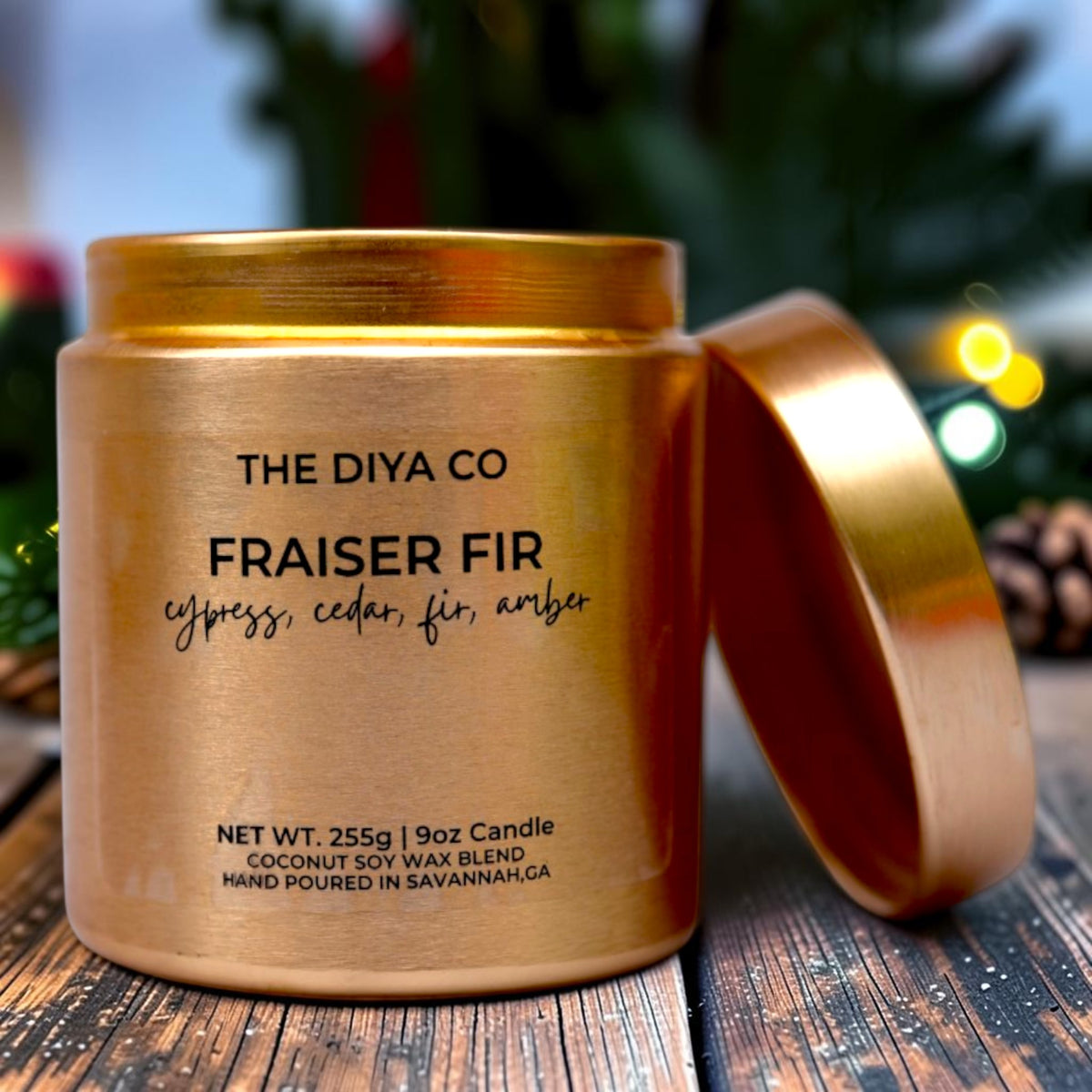9 oz Fraiser Fir  Glam Tin  | Coconut Soy Candle