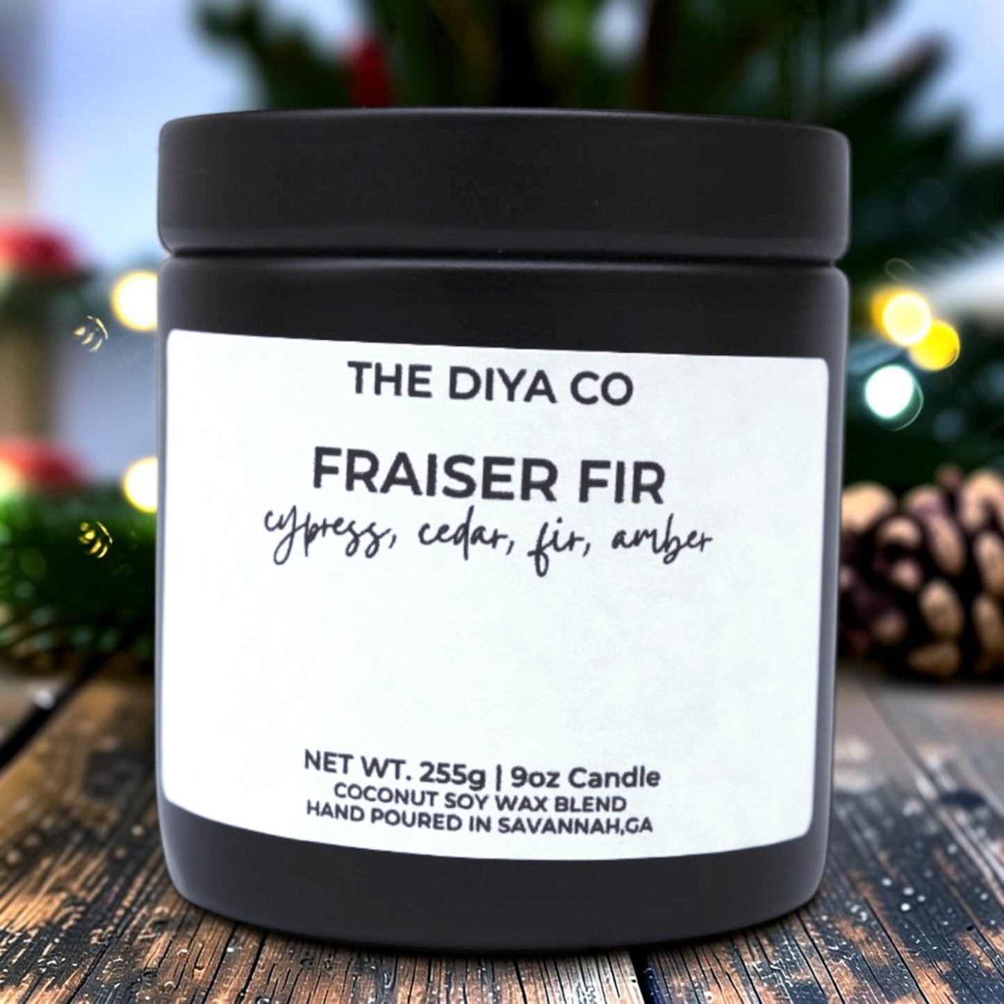 9 oz Fraiser Fir  Glam Tin  | Coconut Soy Candle