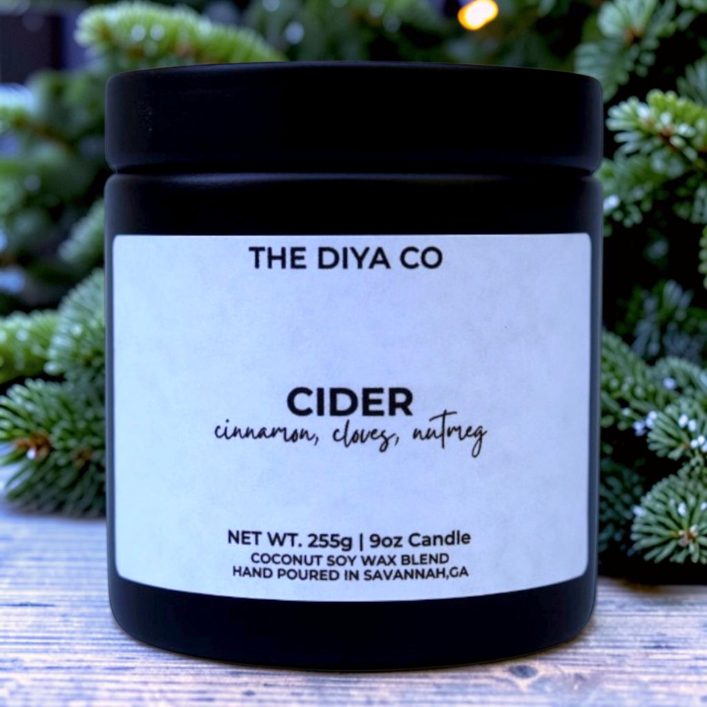 9oz Cider Wood Wick Candle | Coconut Soy | Glam Tin