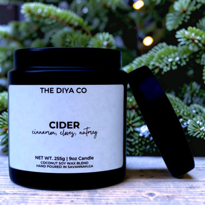 9oz Cider Wood Wick Candle | Coconut Soy | Glam Tin