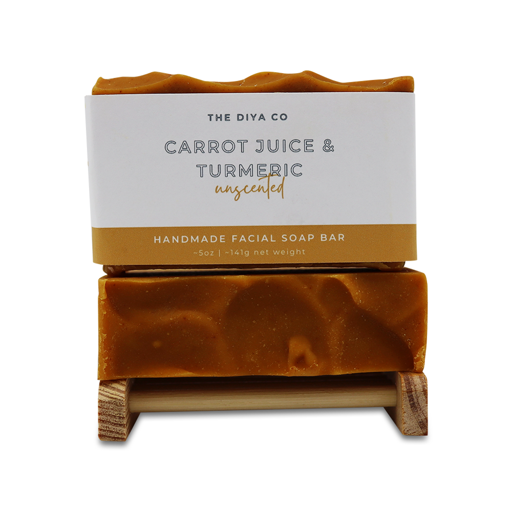 **NEW ** UNSCENTED - Turmeric and Carrot Juice Handcrafted Soap Bar (palm-oil free)