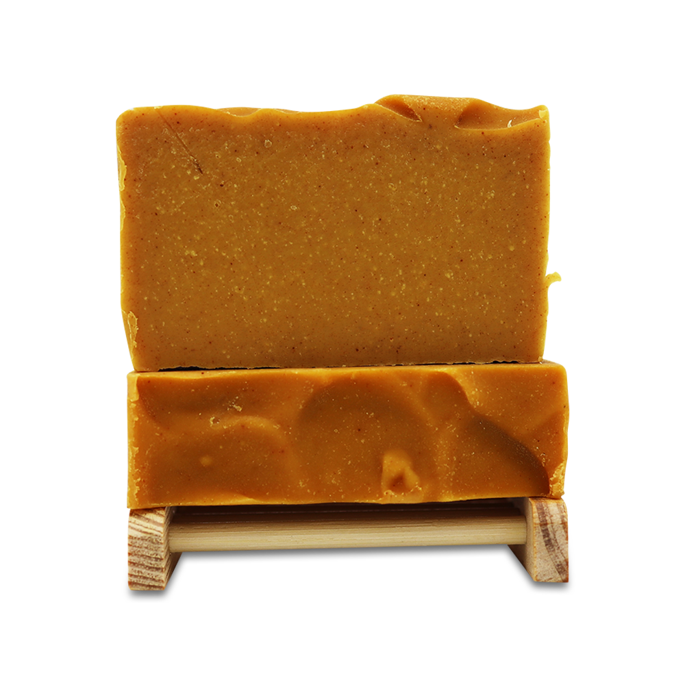 **NEW ** UNSCENTED - Turmeric and Carrot Juice Handcrafted Soap Bar (palm-oil free)