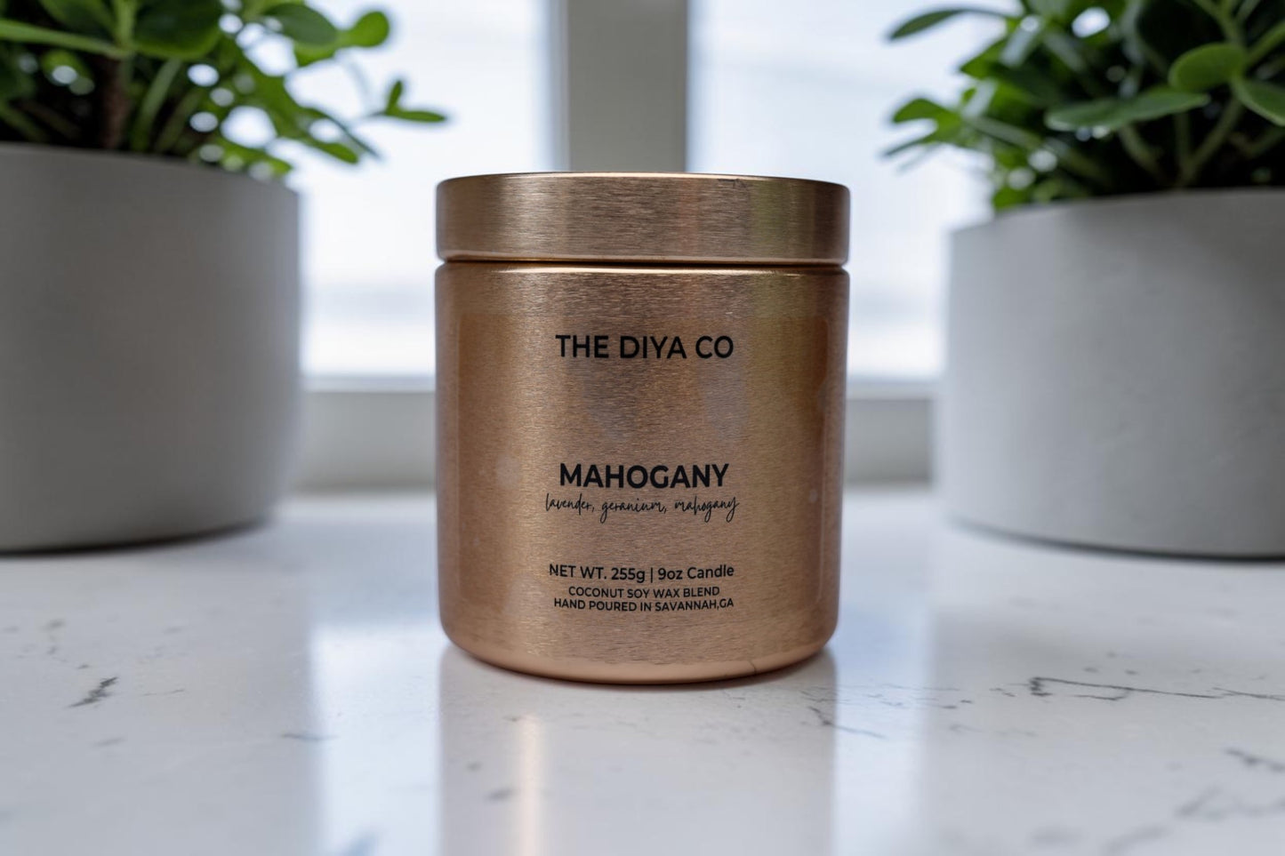 9 oz Mahogany Glam Tin | Coconut Soy Candle