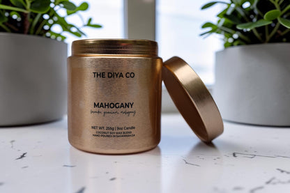 9 oz Mahogany Glam Tin | Coconut Soy Candle